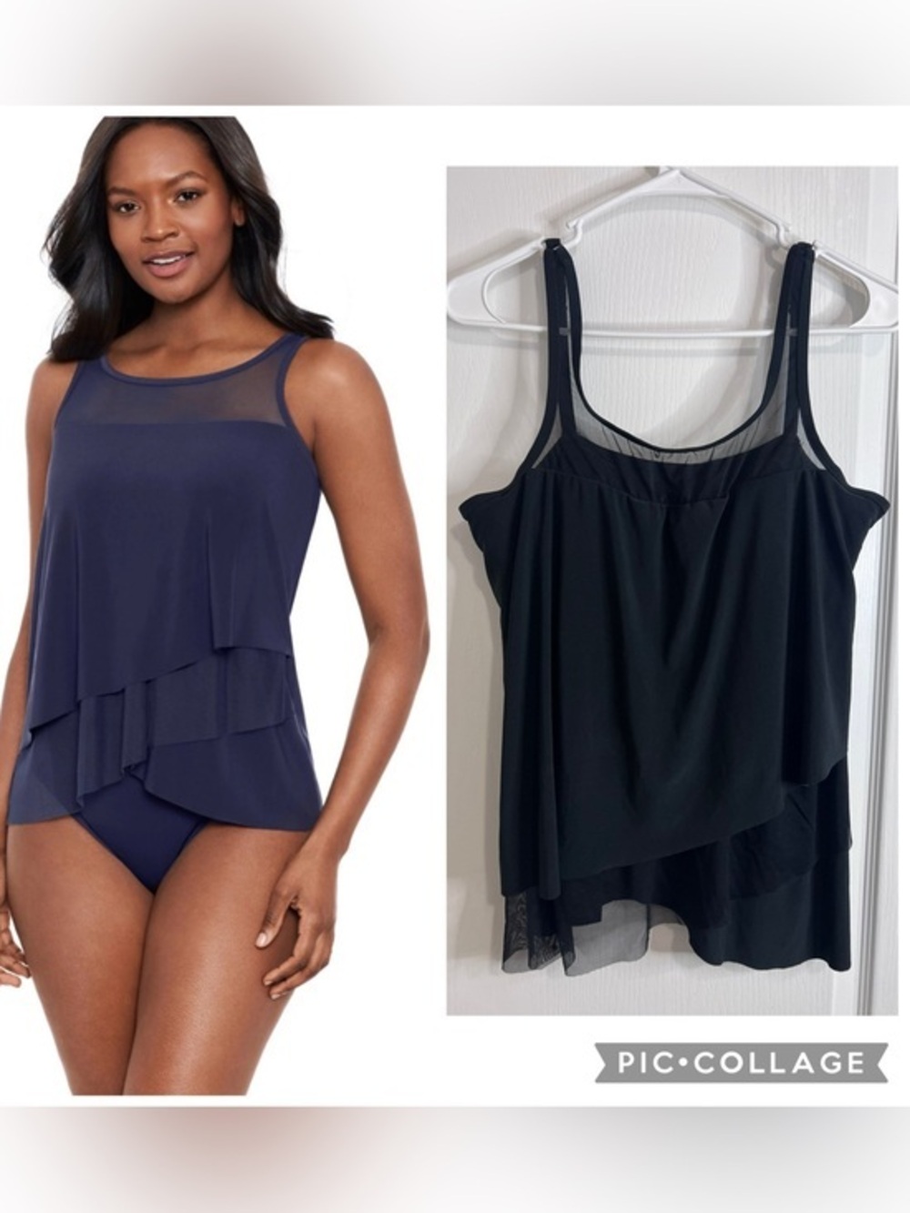 MIRACLESUIT Mirage Mesh Tankini Top size 12